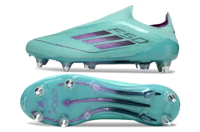 Adidas F50 Elite Laceless SG - Aqua/Vibrant Aqua/Purple Accent