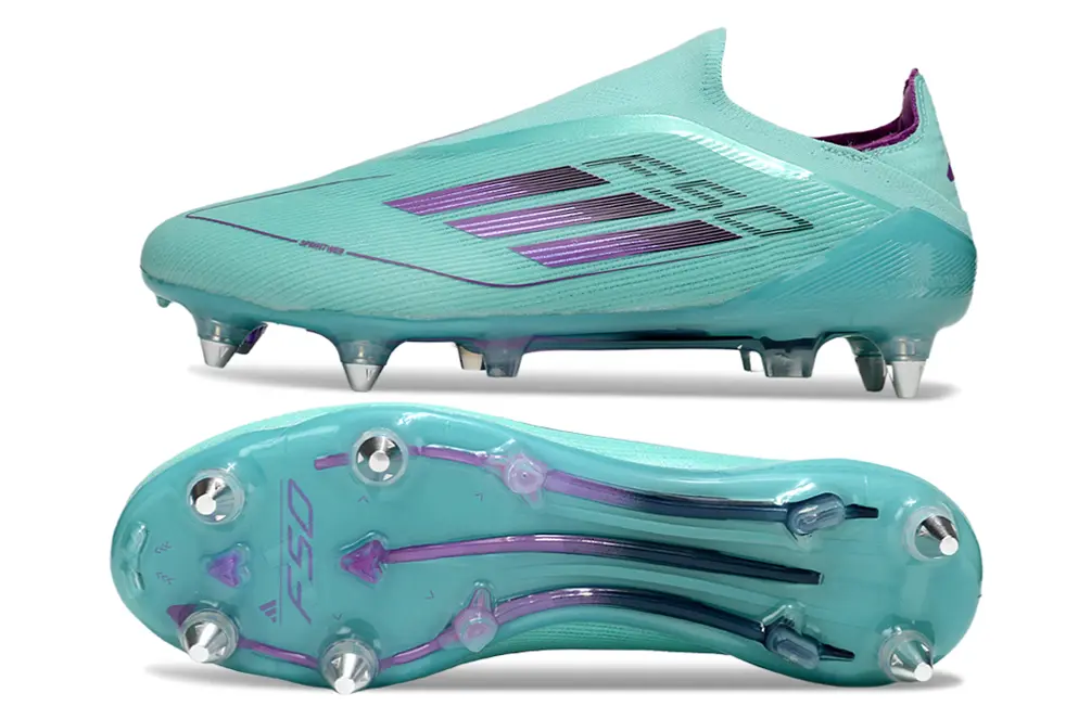 Adidas F50 Elite Laceless SG - Aqua/Vibrant Aqua/Purple Accent