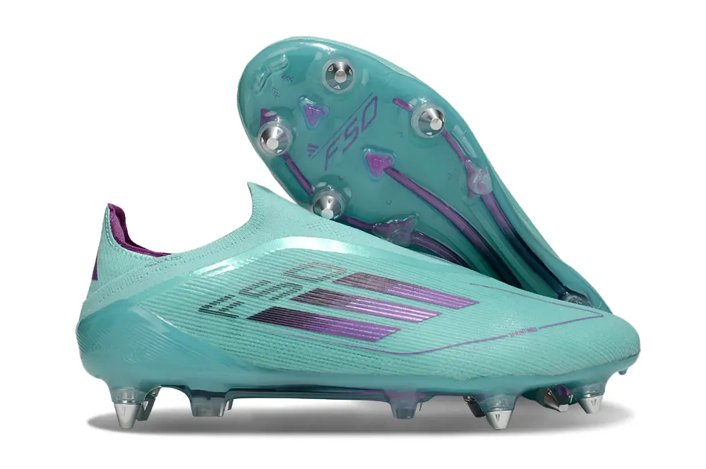 Adidas F50 Elite Laceless SG - Aqua/Vibrant Aqua/Purple Accent