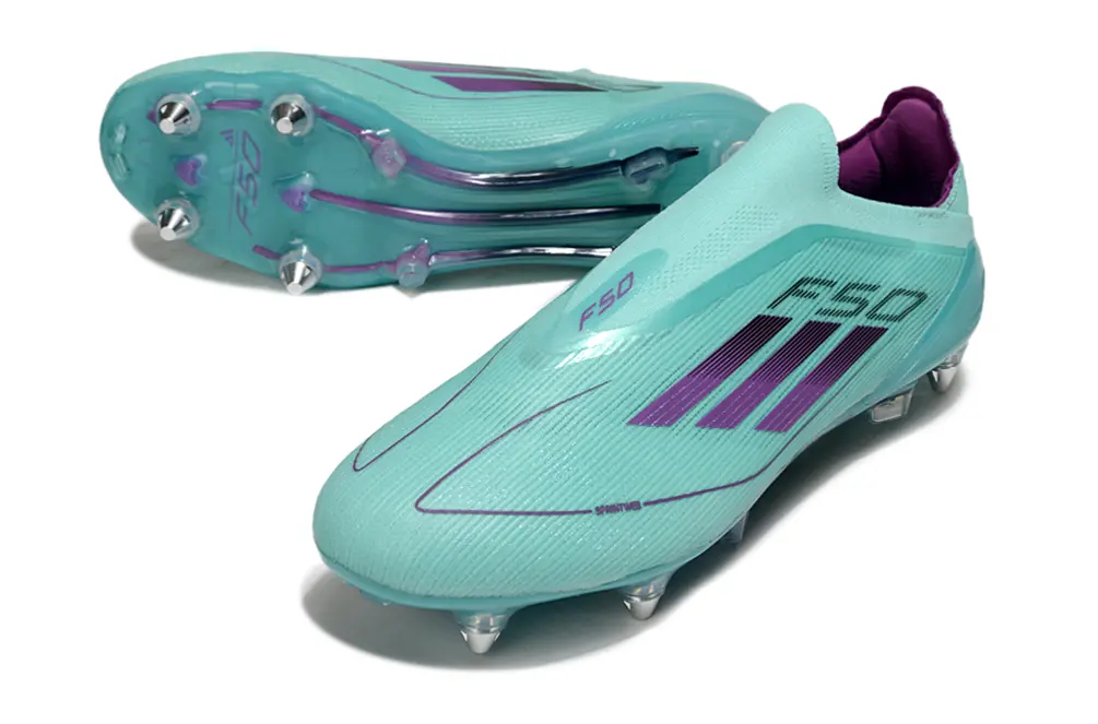 Adidas F50 Elite Laceless SG - Aqua/Vibrant Aqua/Purple Accent