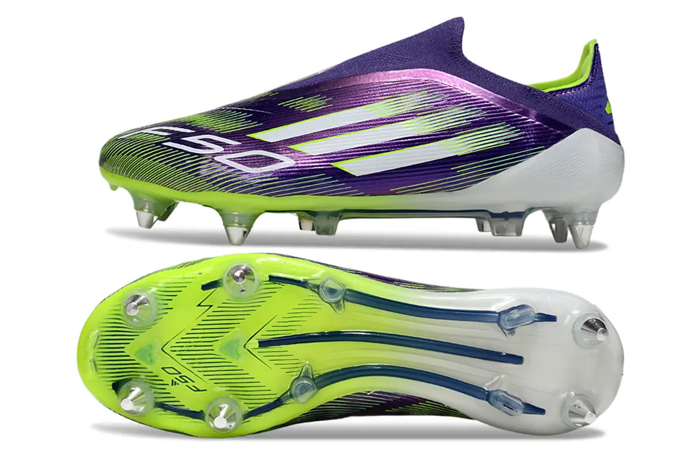 Adidas F50 Elite Laceless SG - Purple/Electric Purple/Neon Green