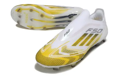 Messi x Adidas F50 Elite Kings League Laceless FG - Yellow/Bright Yellow/White