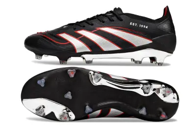 Adidas Predator 25 Elite FG - Black/Crimson Red/Silver Spark