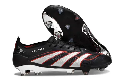 Adidas Predator 25 Elite FG - Black/Crimson Red/Silver Spark