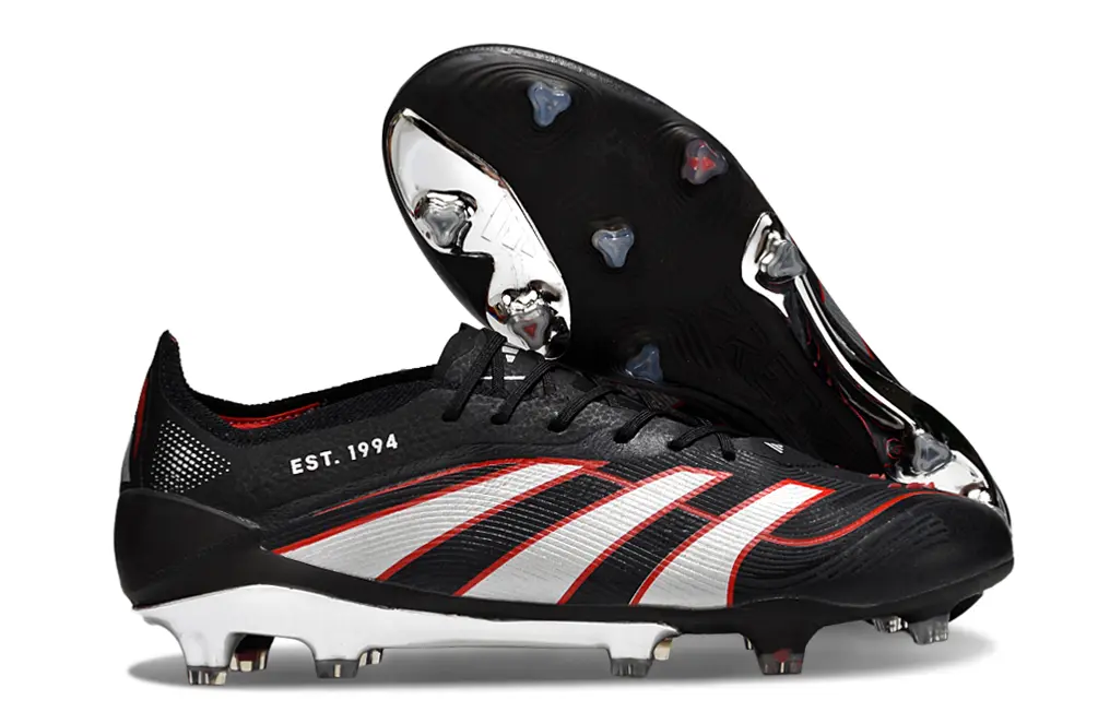 Adidas Predator 25 Elite FG - Black/Crimson Red/Silver Spark