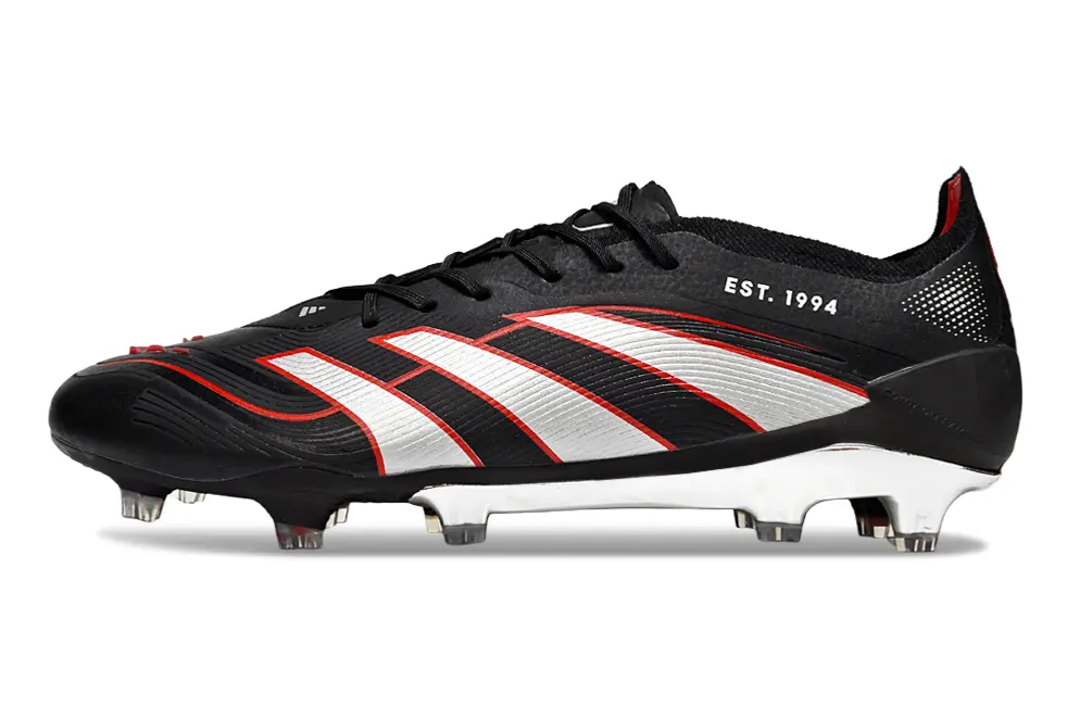 Adidas Predator 25 Elite FG - Black/Crimson Red/Silver Spark