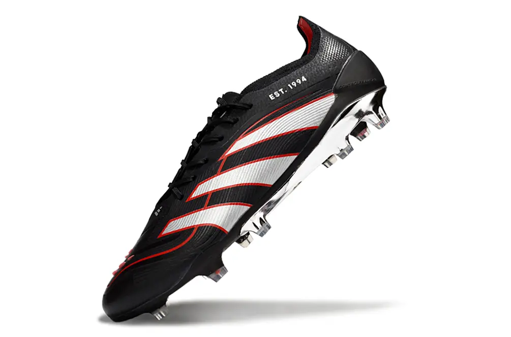 Adidas Predator 25 Elite FG - Black/Crimson Red/Silver Spark