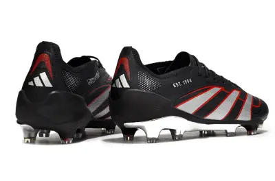 Adidas Predator 25 Elite FG - Black/Crimson Red/Silver Spark