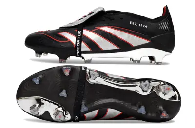 Adidas Predator 25 Elite Foldover Tongue FG - Black/Crimson Red/Silver Metallic