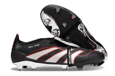 Adidas Predator 25 Elite Foldover Tongue FG - Black/Crimson Red/Silver Metallic