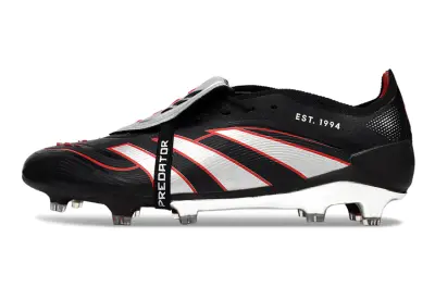 Adidas Predator 25 Elite Foldover Tongue FG - Black/Crimson Red/Silver Metallic