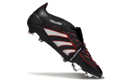 Adidas Predator 25 Elite Foldover Tongue FG - Black/Crimson Red/Silver Metallic