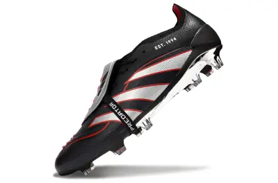 Adidas Predator 25 Elite Foldover Tongue FG - Black/Crimson Red/Silver Metallic