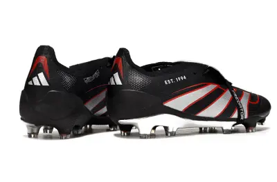 Adidas Predator 25 Elite Foldover Tongue FG - Black/Crimson Red/Silver Metallic