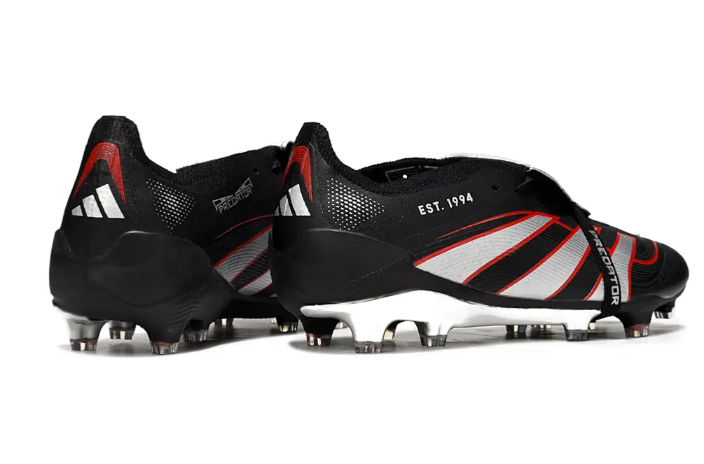 Adidas Predator 25 Elite Foldover Tongue FG - Black/Crimson Red/Silver Metallic