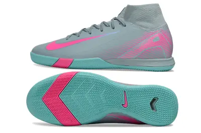 Nike Air Zoom Mercurial Superfly 10 Elite IC - Gray/Tropical Aqua/Neon Pink