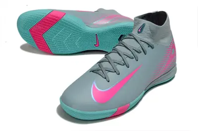 Nike Air Zoom Mercurial Superfly 10 Elite IC - Gray/Tropical Aqua/Neon Pink