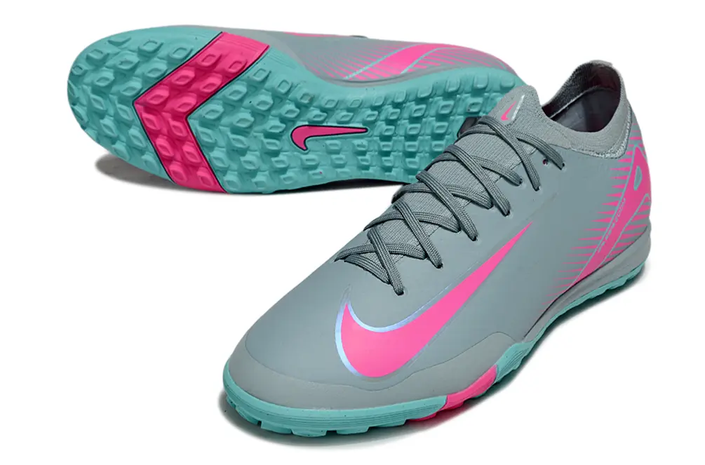 Nike Air Zoom Mercurial Vapor 16 Elite TF - Grey/Vibrant Pink/Aqua Blue