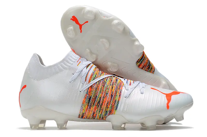 Puma Future Z 1.1 FG - White/Fiery Orange/Multicolor Striped