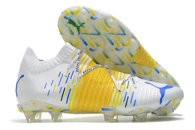 Neymar x Puma Future Z 1.1 FG - White/Vibrant Yellow/Blue Accent
