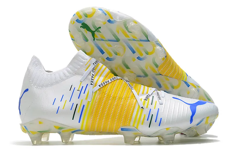 Neymar x Puma Future Z 1.1 FG - White/Vibrant Yellow/Blue Accent