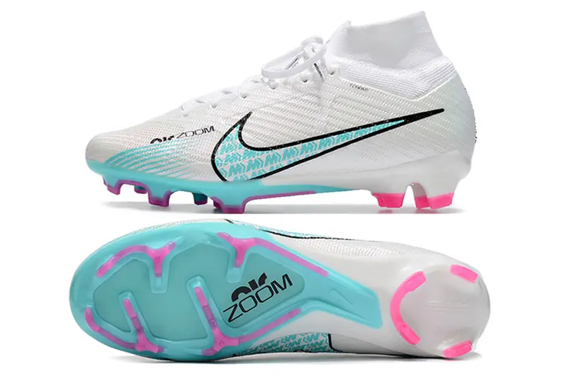 Nike Air Zoom Mercurial Superfly 9 Elite FG - White/Aqua Blue/Pink Blaze