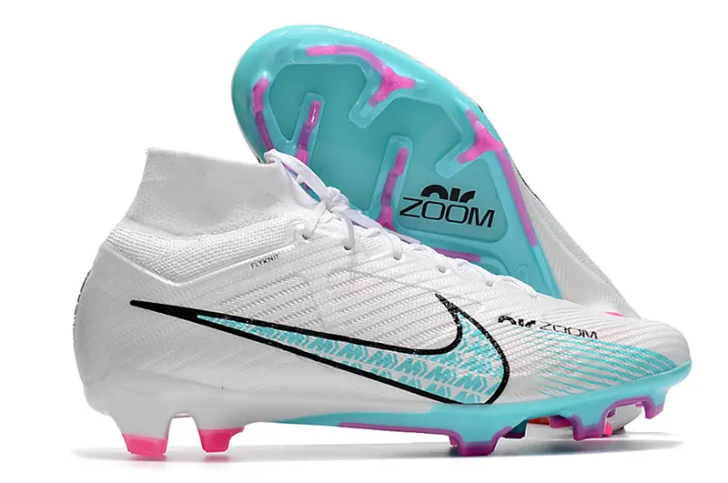 Nike Air Zoom Mercurial Superfly 9 Elite FG - White/Aqua Blue/Pink Blaze