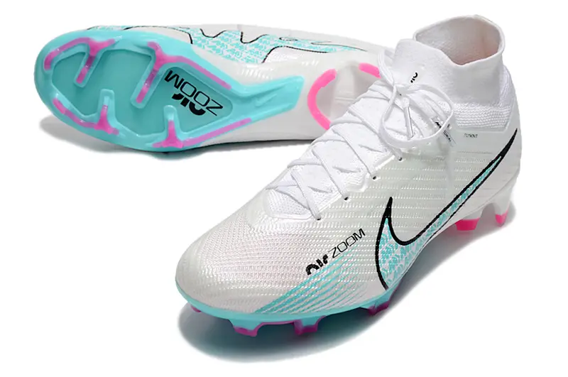 Nike Air Zoom Mercurial Superfly 9 Elite FG - White/Aqua Blue/Pink Blaze