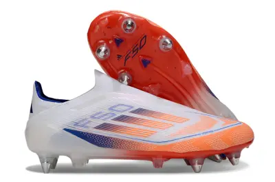 Adidas F50 Elite Laceless SG - White/Electric Orange/Deep Blue
