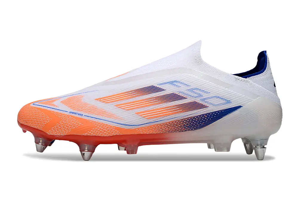 Adidas F50 Elite Laceless SG - White/Electric Orange/Deep Blue