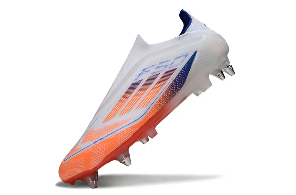 Adidas F50 Elite Laceless SG - White/Electric Orange/Deep Blue