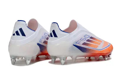 Adidas F50 Elite Laceless SG - White/Electric Orange/Deep Blue
