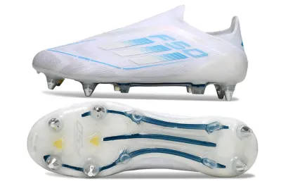 Adidas F50 Elite Laceless SG - White/Sky Blue/Crystal Clear