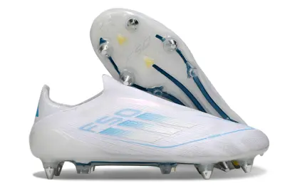 Adidas F50 Elite Laceless SG - White/Sky Blue/Crystal Clear