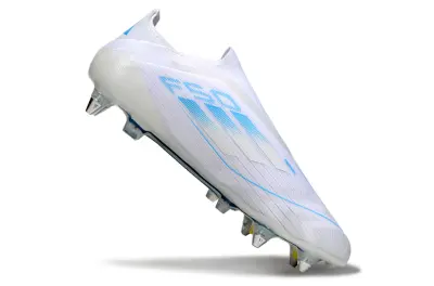 Adidas F50 Elite Laceless SG - White/Sky Blue/Crystal Clear