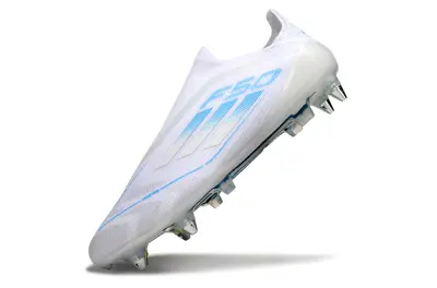 Adidas F50 Elite Laceless SG - White/Sky Blue/Crystal Clear