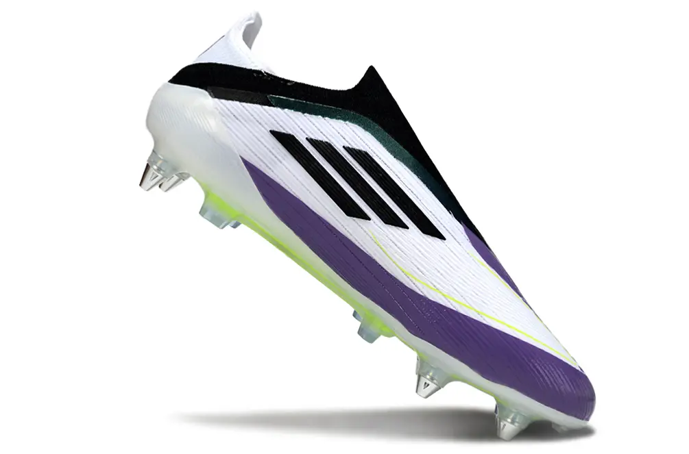 Messi x Adidas F50 Elite Laceless SG - Purple/Electric Green/White