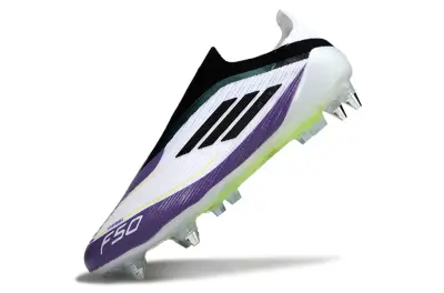 Messi x Adidas F50 Elite Laceless SG - Purple/Electric Green/White