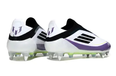 Messi x Adidas F50 Elite Laceless SG - Purple/Electric Green/White