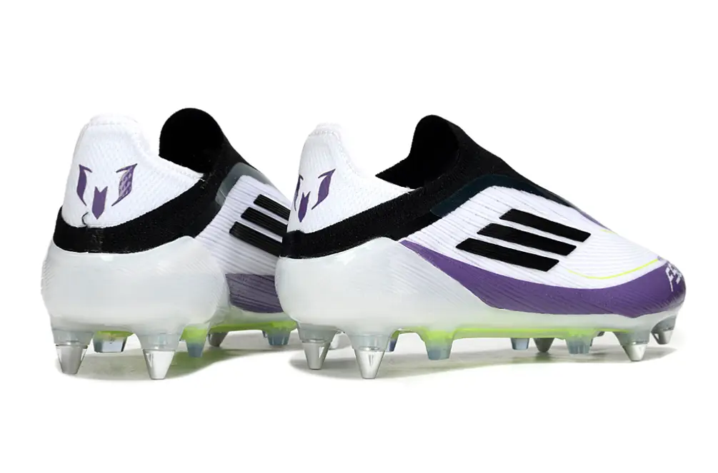 Messi x Adidas F50 Elite Laceless SG - Purple/Electric Green/White