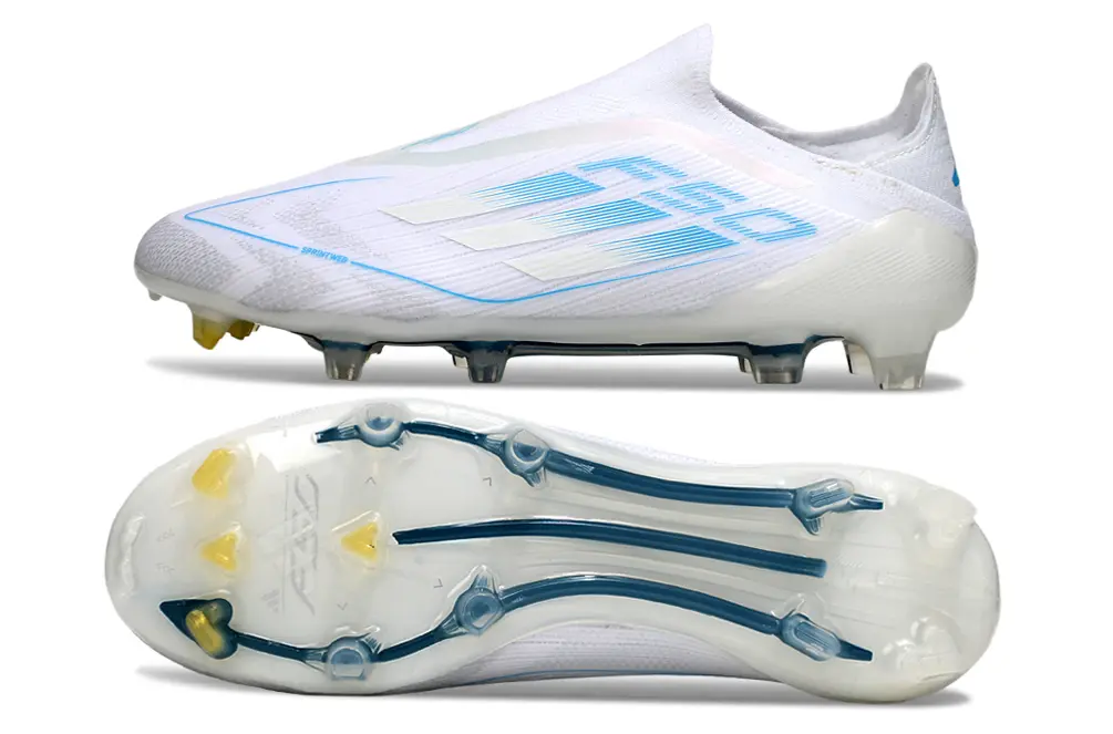 Adidas F50 Elite Laceless FG - White/Sky Blue/Crystal White