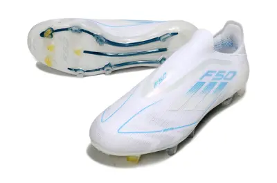Adidas F50 Elite Laceless FG - White/Sky Blue/Crystal White