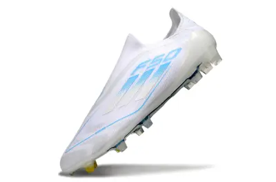 Adidas F50 Elite Laceless FG - White/Sky Blue/Crystal White
