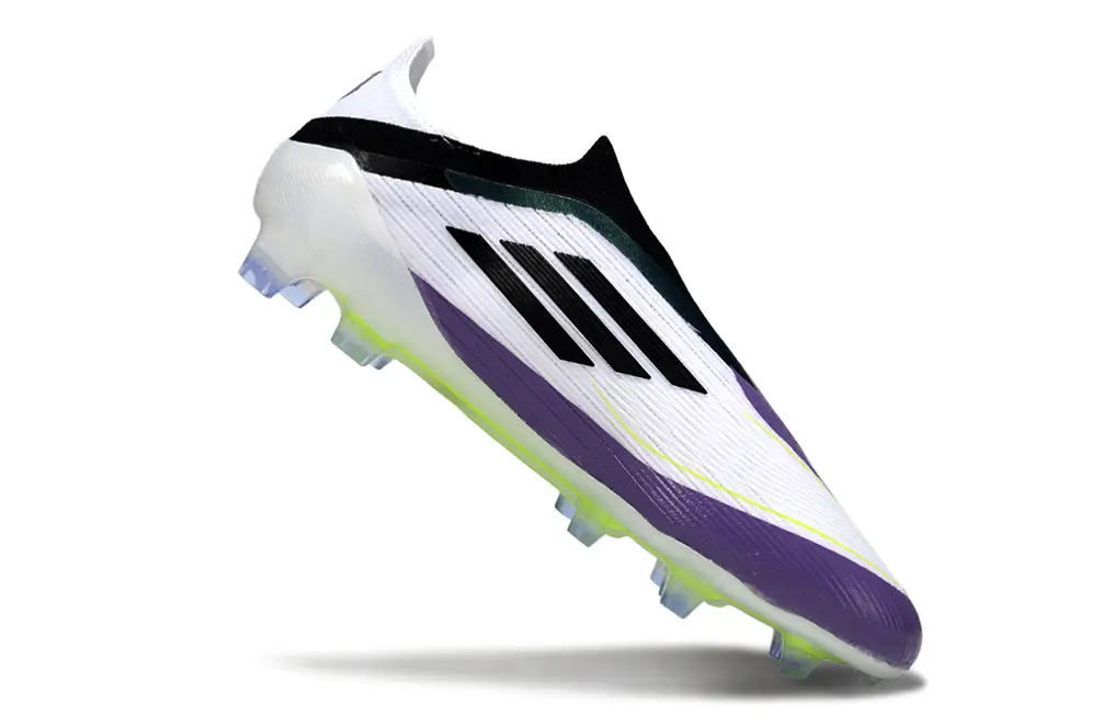 Messi x Adidas F50 Elite Laceless FG - White/Vibrant Purple/Electric Green