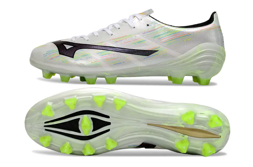 Mizuno Alpha II FG - White/Lime Green/Sleek Black