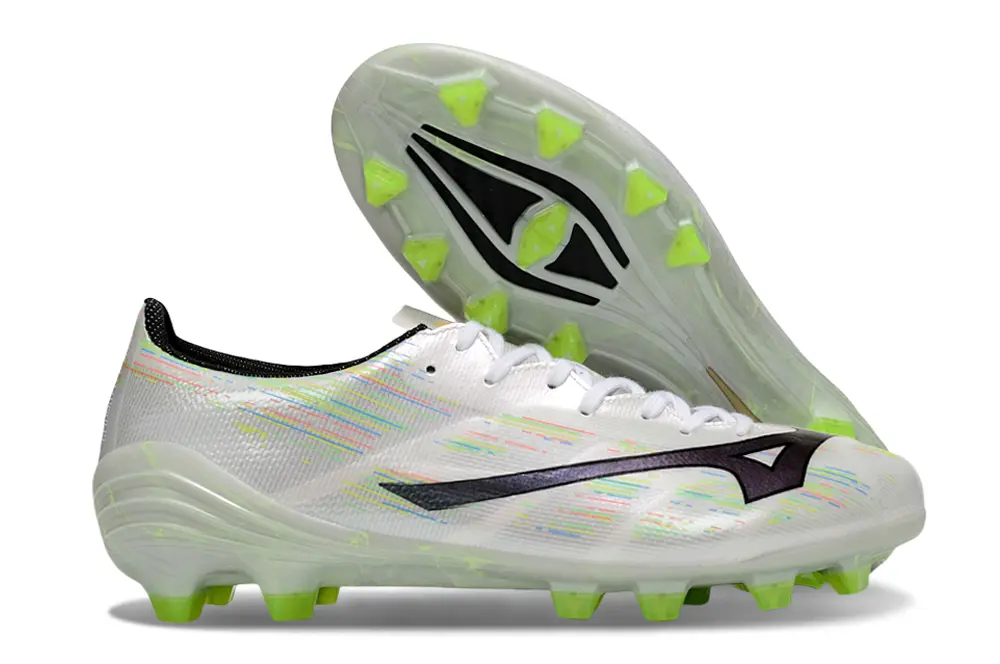 Mizuno Alpha II FG - White/Lime Green/Sleek Black