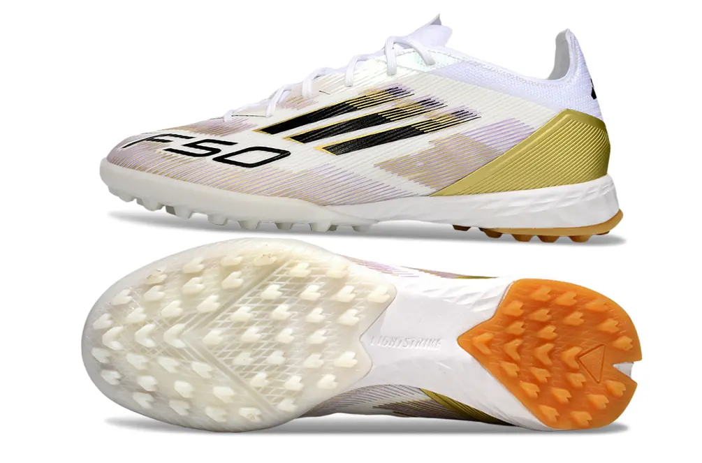Adidas F50 Pro TF - White/Gold/Black