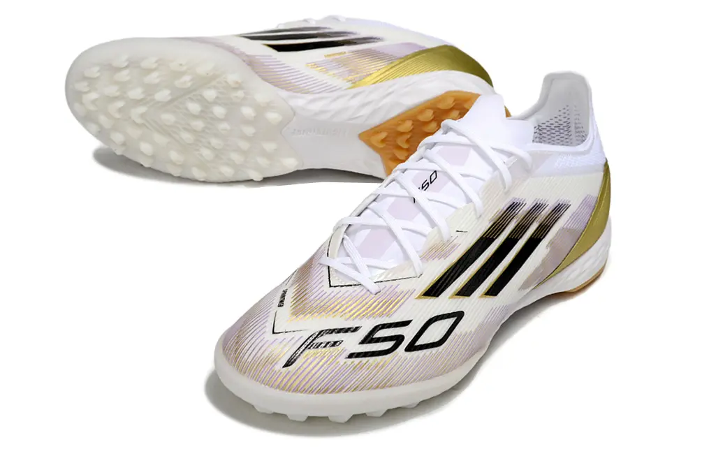 Adidas F50 Pro TF - White/Gold/Black