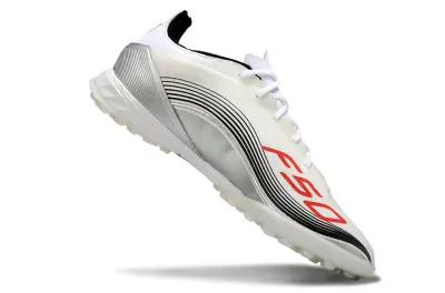 Messi x Adidas F50 Pro TF - White/Red Stripe/Silver Accent