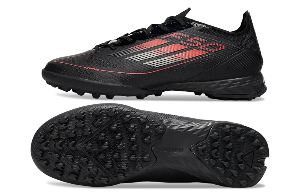 Adidas F50 Pro TF - Black/Crimson Blaze/Metallic Silver